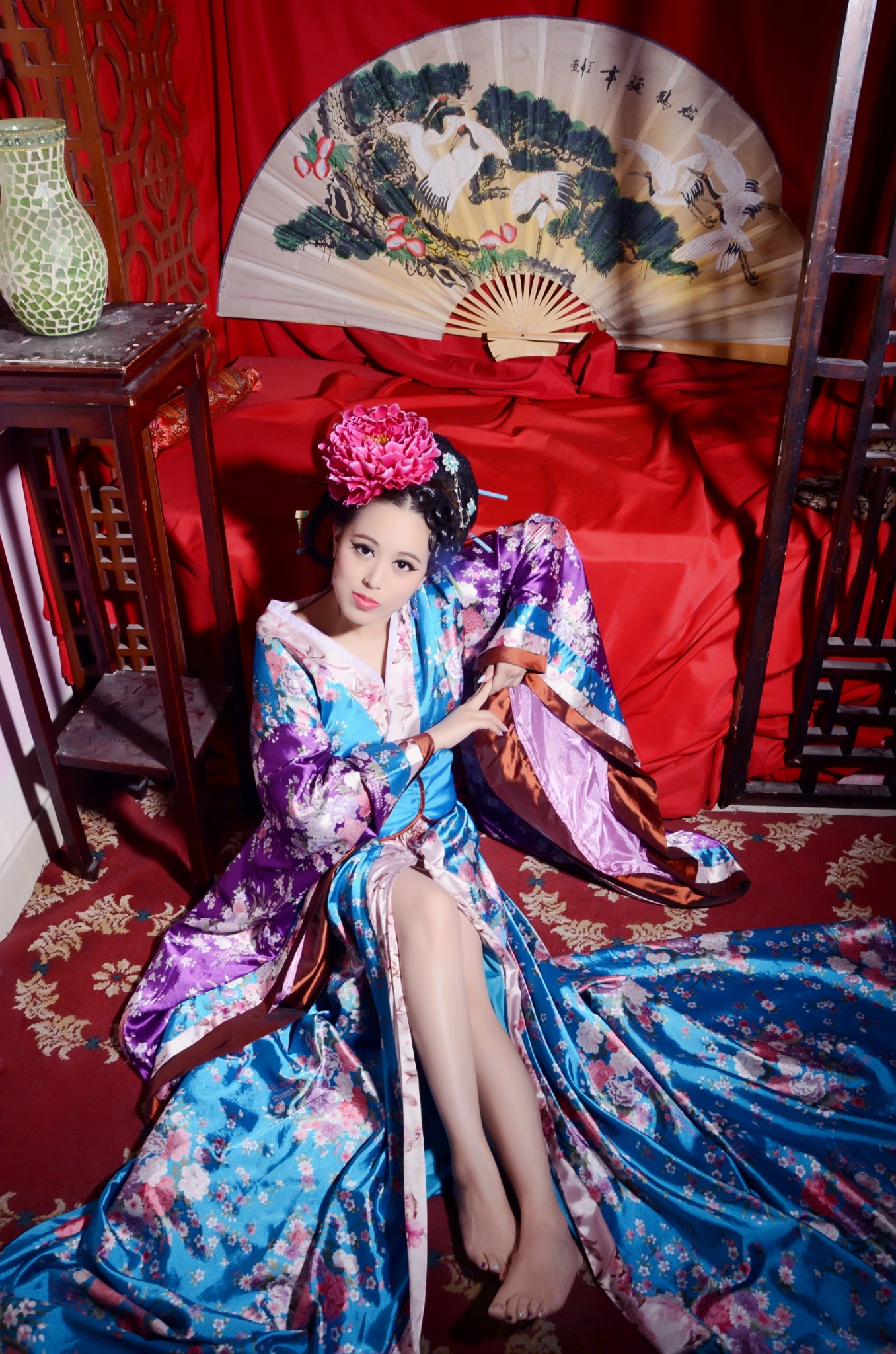 Tiffany Iris — Colourful robe fashion editorial
